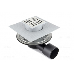 Alca podlahová vpusť s nerezovou mřížkou boční, 2 úrovňový