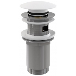 Alca umyvadlová výpusť click/clack s přepadem zátka bílá