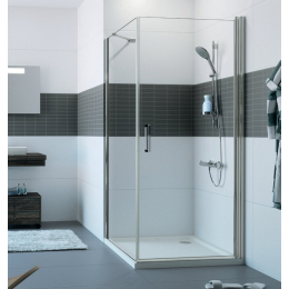 Hüppe Classics 2 křídlové dveře 90/190 cm pro boční stěnu, stříbrná pololesk/čiré antiplaque