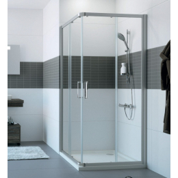 Hüppe Classics 2 čtvercový sprchový kout 80x80/190 cm posuvné dveře, stříbrná pololesk/čiré antiplaque