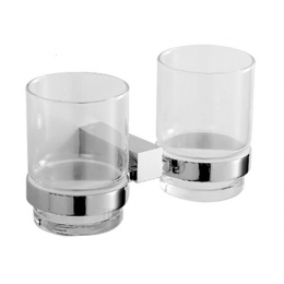 JIKA Cubito dvojitý držák se skleněnými pohárky chrom