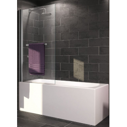 Hüppe Trend 200 vanová zástěna 75/140 cm jednodílná, stříbrná lesklá, čiré sklo s Anti-Plaque