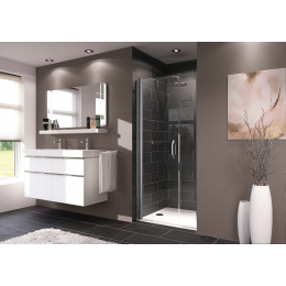 Hüppe Trend 200 křídlové dveře 100/200 cm pro sprchový kout do niky/boční stěnu, stříbrná lesklá, čiré sklo s Anti-Plaque