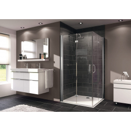 Hüppe Trend 200 sklapovací dveře pravé pro sprchový kout do niky/s boční stěnou, stříbrná lesklá, čiré sklo s Anti-Plaque 80/200