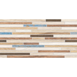 Dekorace La Futura Planks béžová-tyrkysová 30x60 cm naturale rektifikovaná