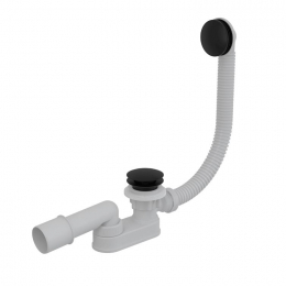 Alca sifon vanový click/clack, délka 57 cm, kov, černá mat