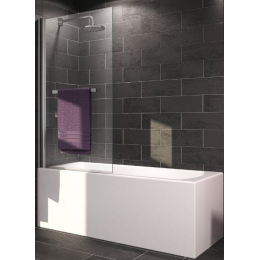 Hüppe Trend 200 vanová zástěna 65x140 cm jednodílná, stříbrná lesklá, čiré antiplaque sklo s antiplaque