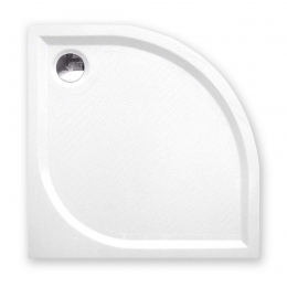 La Futura Aqualine Elba Slim sprchová vanička čtvrtkruhová R55 z litého mramoru 80x80x3 cm reliéf