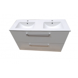 Arbyd Andrea umyvadlová skříňka 120 bílá, 2 x zásuvka bílá + 2 x úchytka