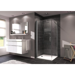 Hüppe Trend boční stěna 90/190 cm pro lítací dveře, stříbrný pololesk/čiré antiplaque