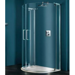 Hüppe Refresh křídlové dveře s pevným segmentem stříbrný mat/čiré 114/90 cm