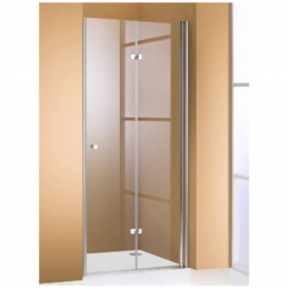 Hüppe 501 Design Pure křídlové sklapovací dveře 90/190 cm do niky i pro boční stěnu upevnění vpravo, stříbrný mat/čiré