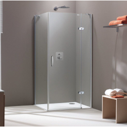 Hüppe Aura Elegance křídlové dveře s pevným segmentem pro boční stěnu na míru 81/190 cm