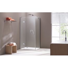 Hüppe Aura Elegance boční stěna 120/200 cm na podlahu, stříbrný lesk/sand plus