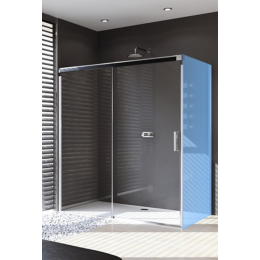 Hüppe 501 Design Pure boční stěna 90/190 cm pro posuvné dveře jednodílné s pevným segmentem upevnění vpravo stříbrný lesk/čiré