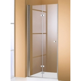 Hüppe 501 Design Pure křídlové sklapovací dveře 90/190 cm do niky i pro boční stěnu upevnění vlevo, stříbrný mat/čiré