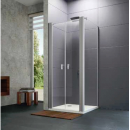 Hüppe Design Pure lítací dveře 100/200 cm pro boční stěnu na vaničku stříbrný lesk/čiré antiplaque