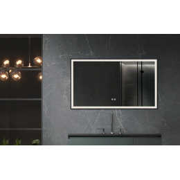 La Futura Aqualine Islands Tenerife zrcadlo s rámem s LED osvětlením černá 80x70 cm