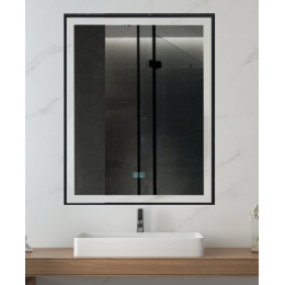 La Futura Aqualine Islands Tenerife zrcadlo s rámem s LED osvětlením černá 60x80 cm