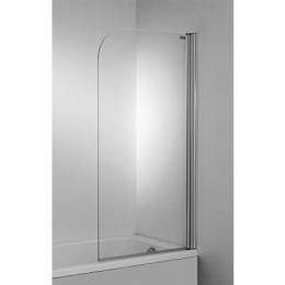 JIKA - Cubito Vanová zástěna 140x75 cm, pravá, stříbrná lesklá/transparentní sklo