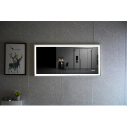 La Futura Aqualine Islands Square zrcadlo s rámem s LED osvětlením stříbrná 120x70 cm