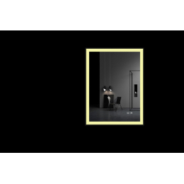 La Futura Aqualine Islands Square zrcadlo s rámem s LED osvětlením stříbrná 60x80 cm