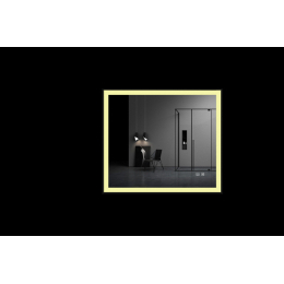 La Futura Aqualine Islands Square zrcadlo s rámem s LED osvětlením stříbrná 80x70 cm