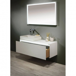 Lebon Vipp40 skříňka pod umyvadlo s výsuvným kontejnerem s LED osvětlením 101x40x4 cm bílá lesk