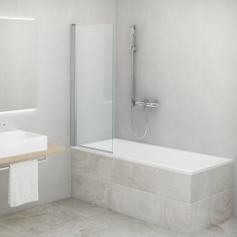 Roth vanová zástěna jednodílná 75x150 cm lesklý hliník