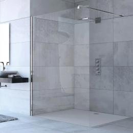 Hüppe Trend 200 sprchová zástěna walk-in s příčnou vzpěrou 80x200 cm stříbrná pololesklá, čiré sklo s Anti-Plaque 6 mm