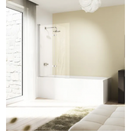 Hüppe 501 Design dvoudílná vanová zástěna 100x150 cm stříbrná lesklá, čiré sklo