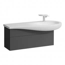 Laufen Ilbagnoalessi skříňka pod umyvadlo s 1 zásuvkou s výřezem pro sifon vpravo 99,5x32x34 cm černá