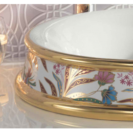 Terzofoco Amalia persian gold ručně malované umyvadlo