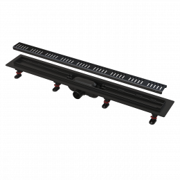 Alca podlahový žlab s okrajem pro perforovaný rošt černá-mat