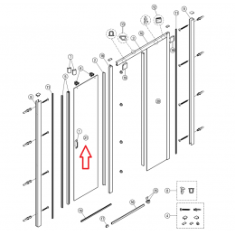Hüppe náhradní díl sklo posuvných dveří k C25602