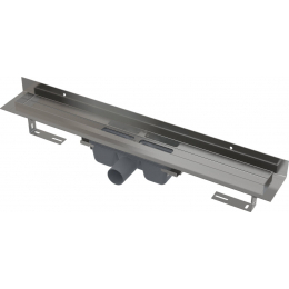 Alca Wall podlahový žlab s okrajem pro plný rošt a s pevným límcem ke stěně 115 cm