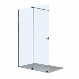 Hüppe Xtensa posusvné dveře s pevným segmentem a upevněním vlevo stříbrný pololesk/čiré antiplaque 160-180/200 cm