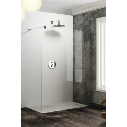 Hüppe Solva pure bezrámová boční stěna samostatně stojící stříbrná lesklá 68/200 cm sklo čiré Anti-Plaque