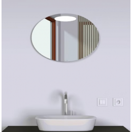 Triga Egg oválné zrcadlo s LED osvětlením 50x70 cm + dotykový spínač