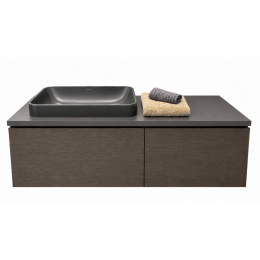 Duravit L-Cube skříňka tmavý dub s umyvadlem Happy D.2. Plus antracit